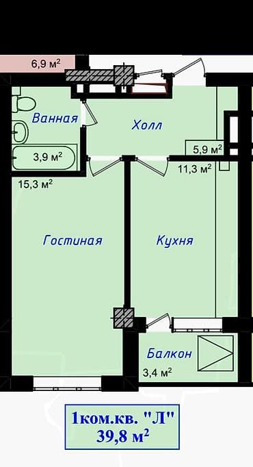 продаю дом с магазином: 1 комната, 40 м², Элитка, 5 этаж, Готовая ПСО (под самоотделку) — 4