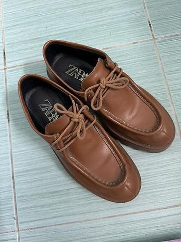 бу чехол: Женские дерби ZARA, цвет коньячный (коричневый). - Верх: гладкая — 1