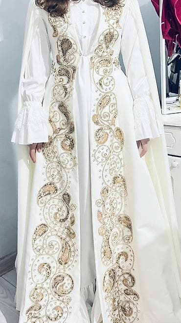 Повседневные платья: Прокат платье на Кыз узатуу,жар жар Белое длинное праздничное — 4