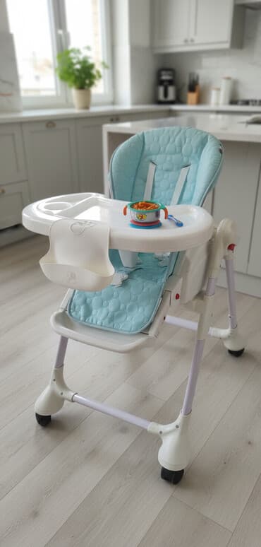 Стульчик для кормления, Другой бренд, Металл, Другой вид, цвет - Голубой