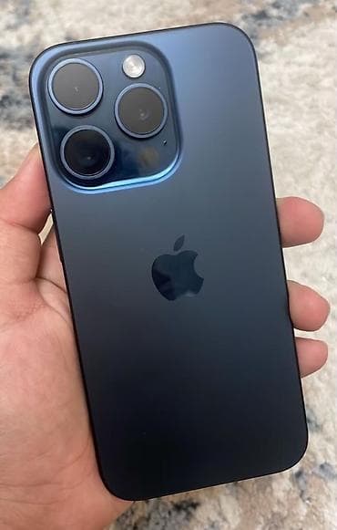 IPhone 15 Pro, Б/у, 256 ГБ, Blue Titanium, Зарядное устройство, Чехол, 84 %