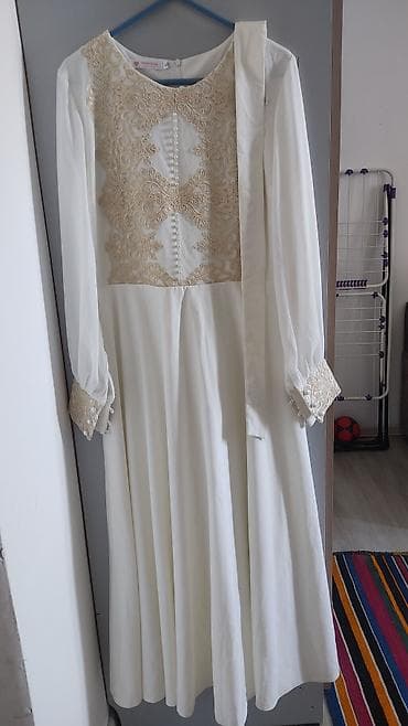 меняю на сапог: Платье SHINESSA (размер XL), молочного цвета. - Материал: легкий — 3