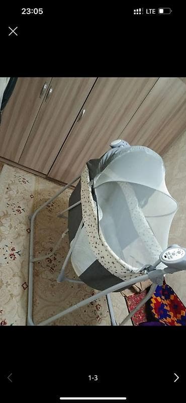 Люлька, Б/у, Качалка, Металл, цвет - Серый