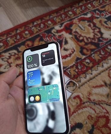 монитор тв: IPhone 11, Б/у, 128 ГБ, Белый, Чехол, 100 % — 2
