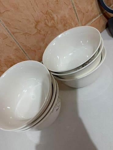 Набор мисок/пиал из белой керамики — 24 штук. - Цвет: белый, у части