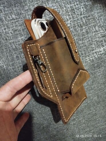 самсунг флип 5: Кобура наременная из натуральной кожи КРС ручной работы чехол для — 8