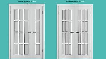 solutions elementary: Межкомнатные двустворчатые двери «ЭРИКА 1 стекло White art», цвет — 1