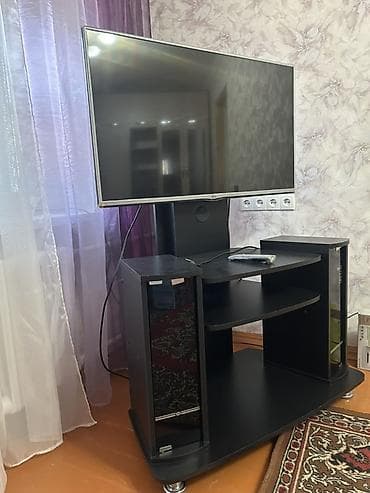 телевизор подставку: Тумба и подставка для телевизора, Напольная, ЛДСП, цвет - Черный — 3