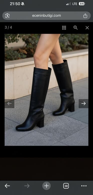 Прокат одежды: Высокие женские сапоги из черной кожи Заказывала себе, размер не — 1