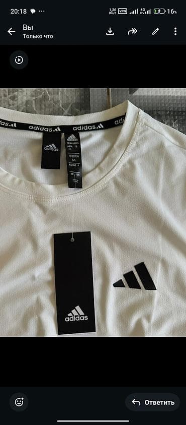 Футболки: Мужская футболка, Все размеры, Adidas, Новый, цвет - Белый, Платная доставка — 3