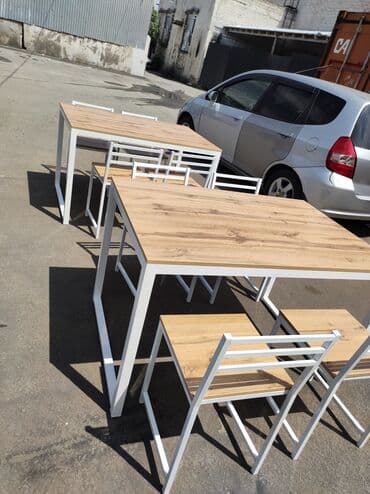 кухонные столы и стуля: Кухонный стол с стульями Размеры разные в наличии и на заказ изготовим — 8