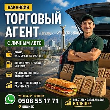 Работа: Требуется Торговый агент, График: Шестидневка, Менее года опыта, % от продаж, Полный рабочий день — 1