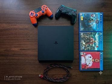 PS 4 Slim на 1 терабайт, пользовались бережно приставка в хорошем