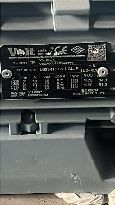 s1: Электродвигатель, Трехфазные, Мощность: 1,5 кВт, Обороты: 1500 об/мин — 2