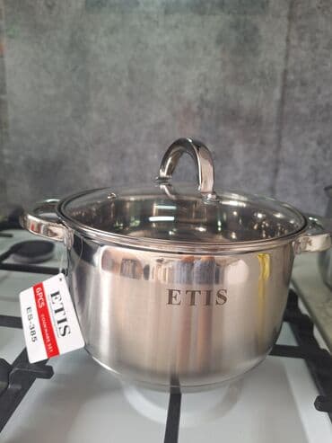 посуда кастрюли: Набор 3 шт. Нержавеющая сталь 18/10 Дно очень толстое. Крышка из — 3