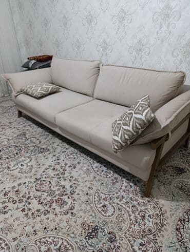 купить кресло мешок: Просторный прямой диван в современном стиле. - Цвет: светло-бежевый — 6