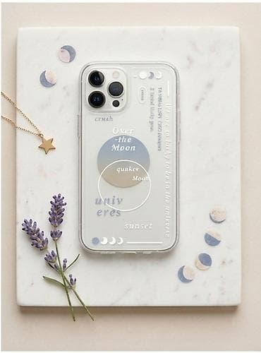 коробки от айфонов: Прозрачный чехол для Iphone 11 с лунным дизайном - Материал: гибкий — 1