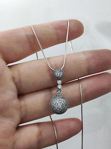 Серебряные колье: Серебряные колье, Проба 925, Женские, Новый, Циркон — 2