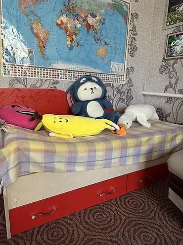 рейлы для одежды: Детская гарнитура, Б/у, Для девочки, ДСП, цвет - Красный, Самовывоз — 5
