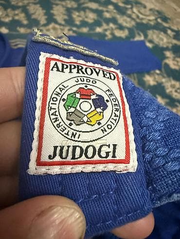 Спортивные сумки: Синий кимоно для дзюдо Adidas (джудоги), комплект куртка + штаны — 4