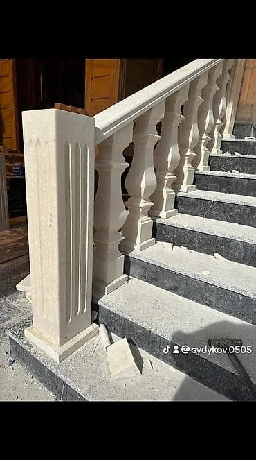 классическая: Лестница из гранита, мрамора Для дома, Бесплатный замер, Форма лестницы: Прямая, Стиль: Классический — 8