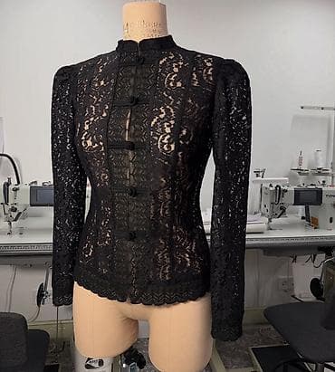 Плащи: Блузка, Вечерняя, Гипюр, В цветочек, Укороченная модель — 1