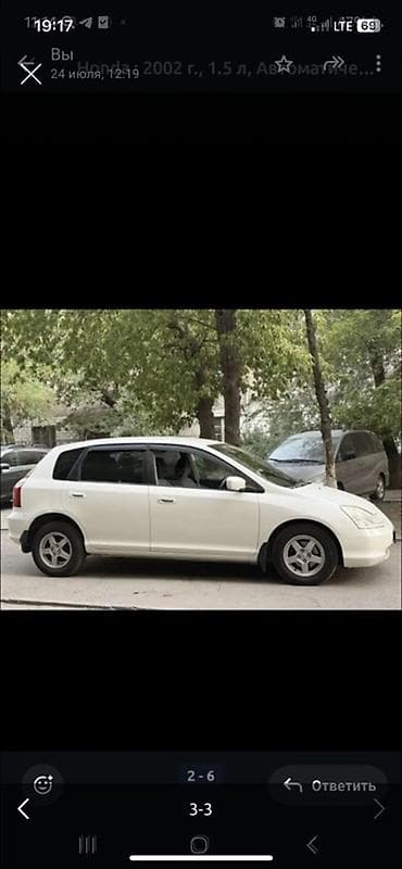 zimmer e9 pro: Honda Civic: 2002 г., 1.5 л, Автомат, Хэтчбэк — 3