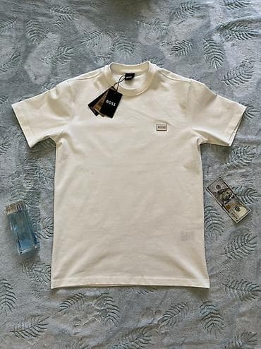 Футболка BOSS (Hugo Boss), белая, базовая. Качество PREMIUM,прямиком