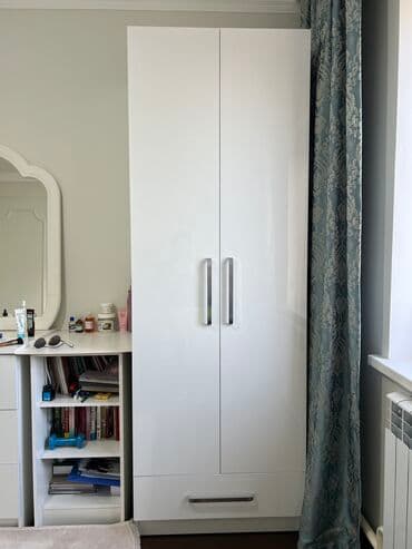 Мебельные гарнитуры: Спальный гарнитур, Б/у, Тумба, Шкаф, Односпальная кровать, МДФ, Самовывоз, цвет - Белый — 3