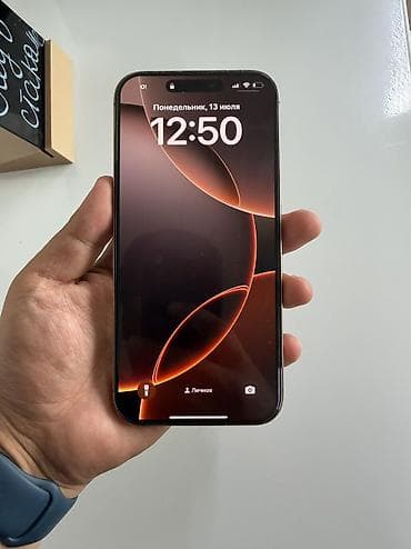IPhone 16 Pro Max, Б/у, 256 ГБ, Desert Titanium, Зарядное устройство, Защитное стекло, Чехол, 96 % — 2