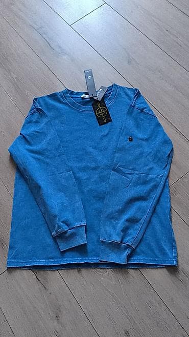 патч stone island: Лонгслив, цвет - Синий, M — 1