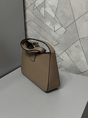 Сумки: Сумка под Coach - Материал: гладкая эко-кожа - Цвет: теплый бежевый — 2