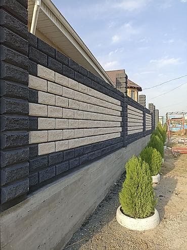 строительный пояс: Декоративные блоки/кирпич для заборов и фасадов - Фактурные бетонные — 5