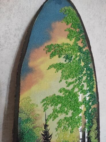 карта мира из дерева: Картина, пано на срезе дерева, каменная крошка, на стену, можно в — 3