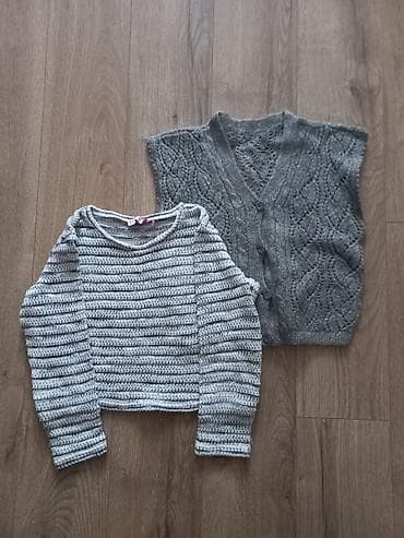 жилетк: Кофта (Sela) жилет махеровый 5-6лет . вязанные ажурные в хорошем — 1