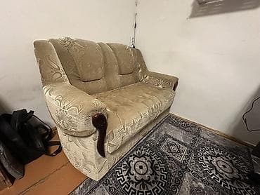 диван 2 местный офисный: Прямой диван, Б/у — 2