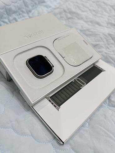 12 mini iphone: Apple Watch Ultra, титановый корпус 49 мм, зеленый нейлоновый ремешок — 3