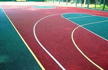 string art: Прочное резиновое покрытие красного цвета, состоящее из мелких гранул — 4