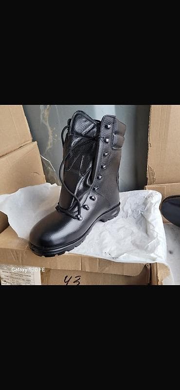 обувь: Берцы/армейские ботинки, черные, высокие - Материал: натуральная — 1