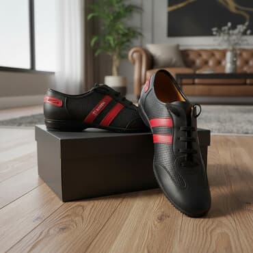 Кроссовки из натуральной кожи 
с перфорацией ( отверстия сбоку)