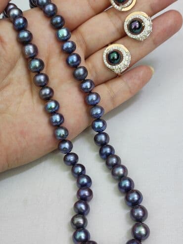 набор пандора: Новая коллекция Комплект+ Бусы с Черными Жемчугами Серебро — 4