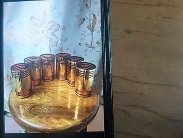 бутылки новые: Набор стаканов из красного стекла, 6 штук. ( в Карабалта). - Материал — 1