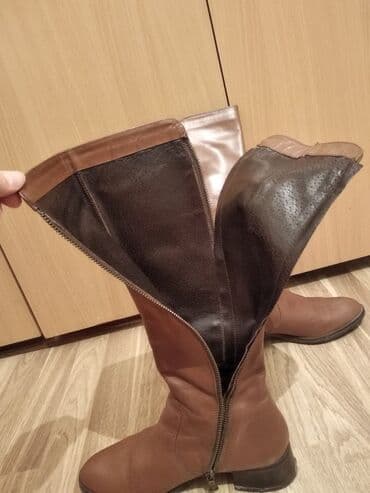 сапоги зимние женские натуральная кожа натуральный мех распродажа: Высокие женские сапоги из натуральной кожи, цвет коньячный/коричневый — 2