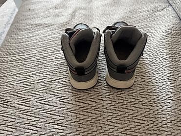 обувь турция: Детские кроссовки высокие (мид-топ) с шнуровкой. - Цвет: серый/чёрный — 4