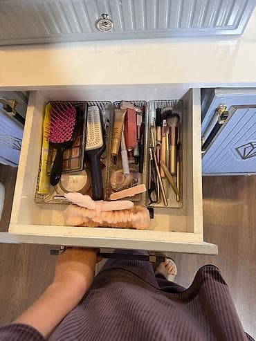 столы для учеников: Туалетный столик, Б/у, Со шкафом, цвет - Голубой — 3