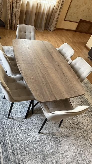 Терезелер жана комплектөөчүлөр: Конок бөлмөсү үчүн үстөл жана отургуч, Өзү алып кетүү, түсү - Саргыч боз — 1