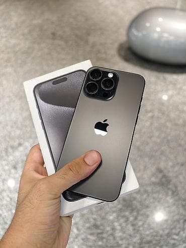 айфон ks: IPhone 15 Pro Max, Б/у, 256 ГБ, Black Titanium, Защитное стекло, Чехол, 86 % — 1