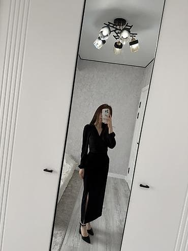 Юбка, Модель юбки: Прямая, Миди, Высокая талия, С вырезом — 3