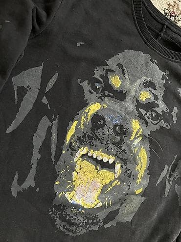 Толстовки: Свитшот черный с принтом «агрессивная собака» - Цвет: глубокий черный — 2