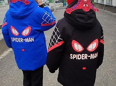 Детские зимние куртки с дизайном Spider‑Man - Яркие модели: синия и at lalafo.kg Детские зимние куртки с дизайном Spider‑Man - Яркие модели: синия и